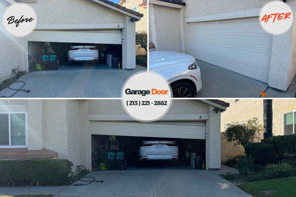 Before and after: garage door repair Will County